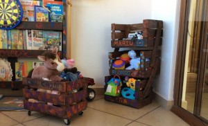 Juguetero hecho con palets