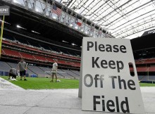 Trabajo y mantenimiento en estructuras del NRdelG Stadium, para el Super Bowl 2017