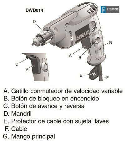 Taladro velocidad regulable