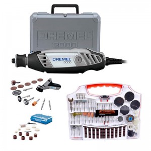 PACK MOTOTOOL DREMEL 3000 + KIT B&D 119 ACCESORIOS + MALETÍN
