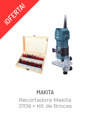 RECORTADORA MAKITA 3709 + KIT DE BROCAS TOOLCRAFT DE 15 PIEZAS