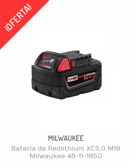 Baterías Milwaukee | BATERÍA DE REDLITHIUM XC5.0 M18 MILWAUKEE 48-11-1850