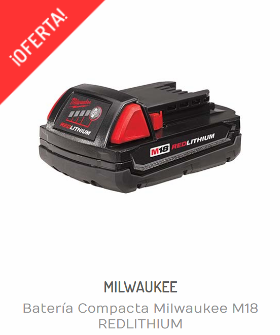 Baterías Milwaukee | BATERÍA COMPACTA MILWAUKEE M18 REDLITHIUM