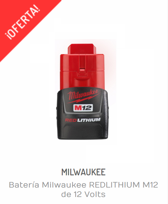 Baterías Milwaukee | BATERÍA MILWAUKEE REDLITHIUM M12 DE 12 VOLTS