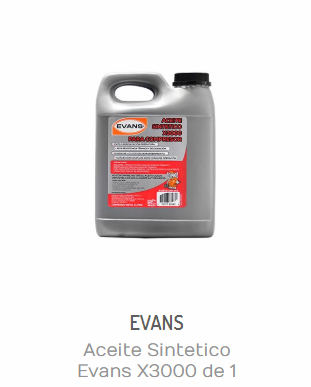 ACEITE SINTETICO EVANS X3000 DE 1 LITRO