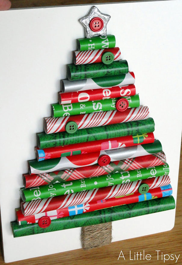 como hacer un arbol de navidad casero-árbol de navidad de rollotos de papel