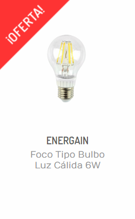 consejos de iluminación de interiores para invierno- FOCO TIPO BULBO LUZ CÁLIDA 6W ENERGAIN EGBFS6WBCE27