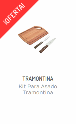 KIT PARA ASADO TRAMONTINA CHURRASCO TABLA / CUCHILLO Y TRINCHE