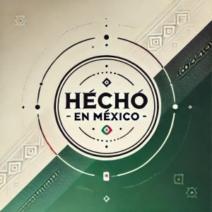 Letrero verde y color crema que dice Hecho en México