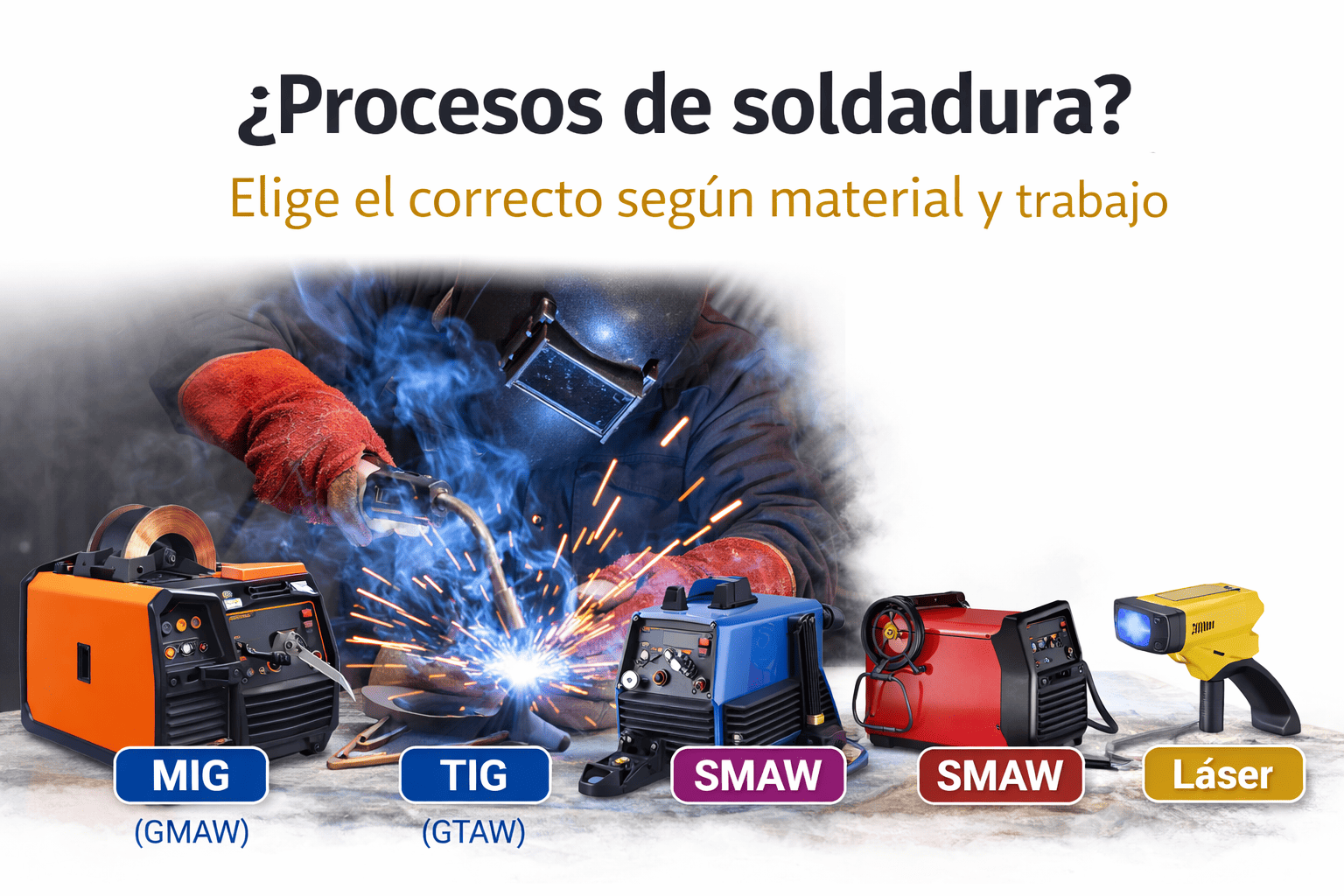 distintos proceos de soldadura y máquinas soldadoras