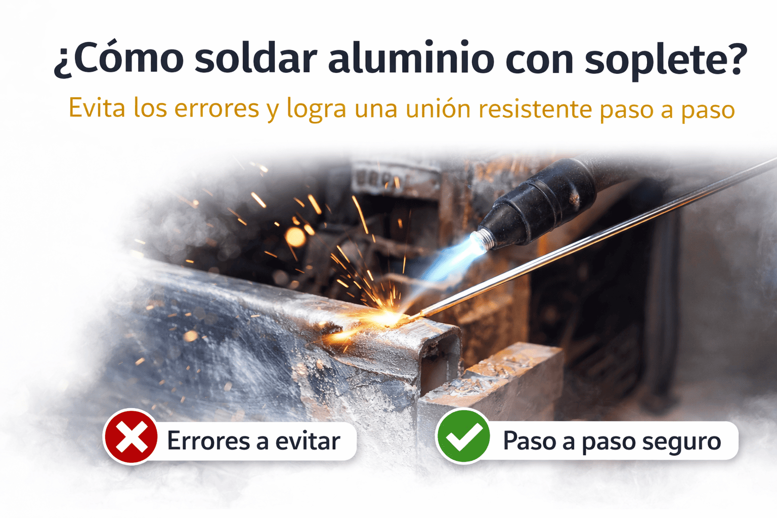 proceso de soldadura con soplete en acción