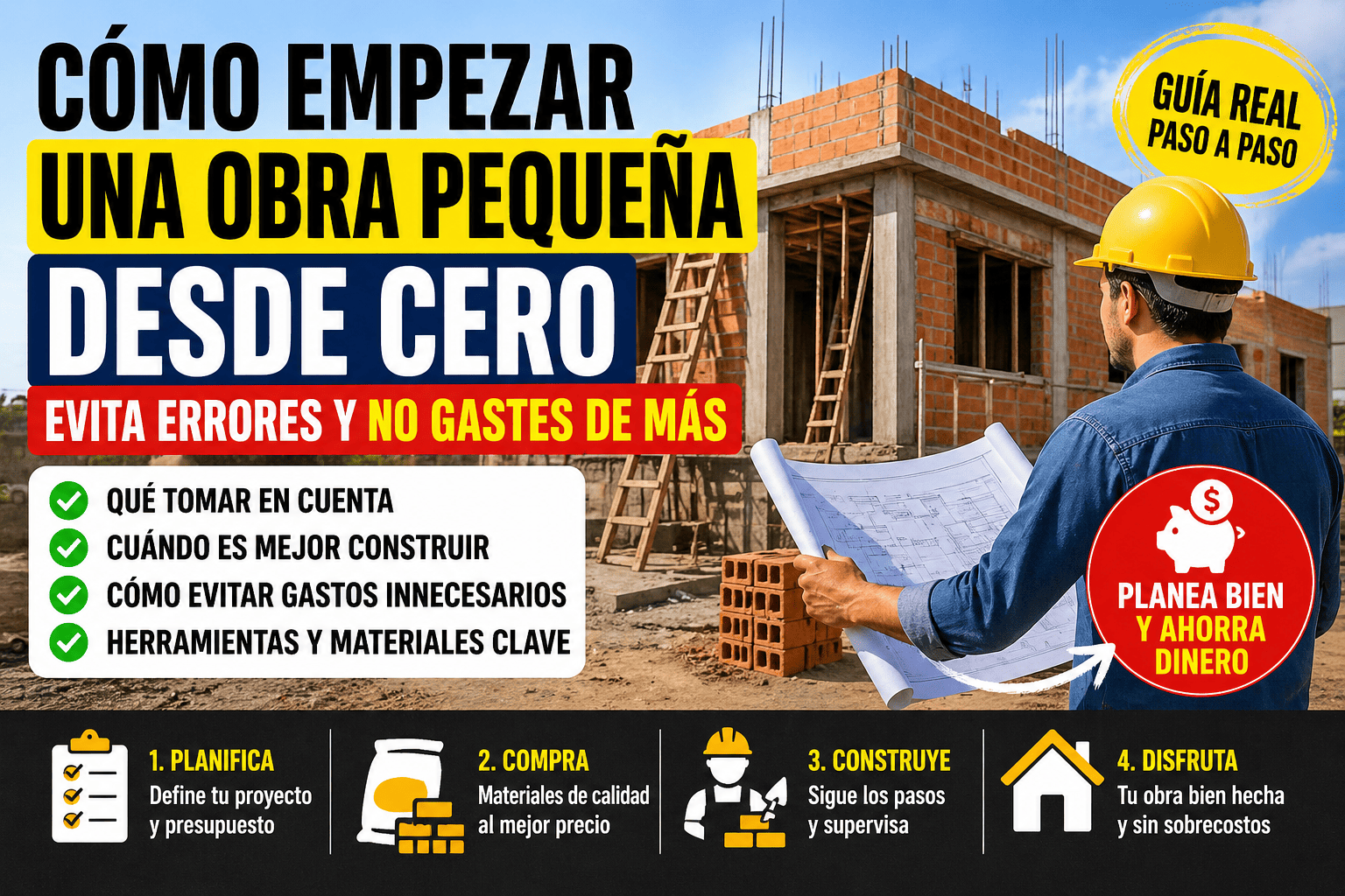cómo empezar una obra pequeña desde cero con planificación y materiales de construcción