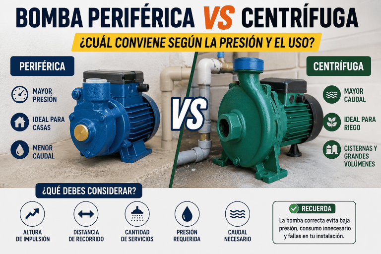 Comparación entre bomba periférica y bomba centrífuga para instalaciones domésticas