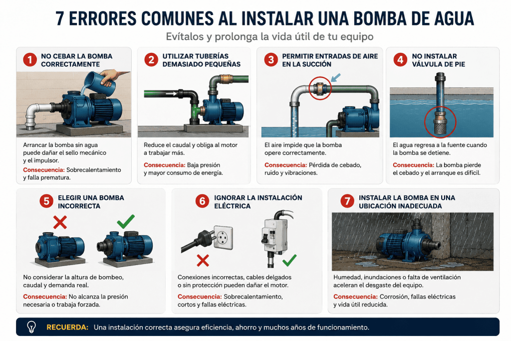 7 errores comunes al instalar una bomba de agua