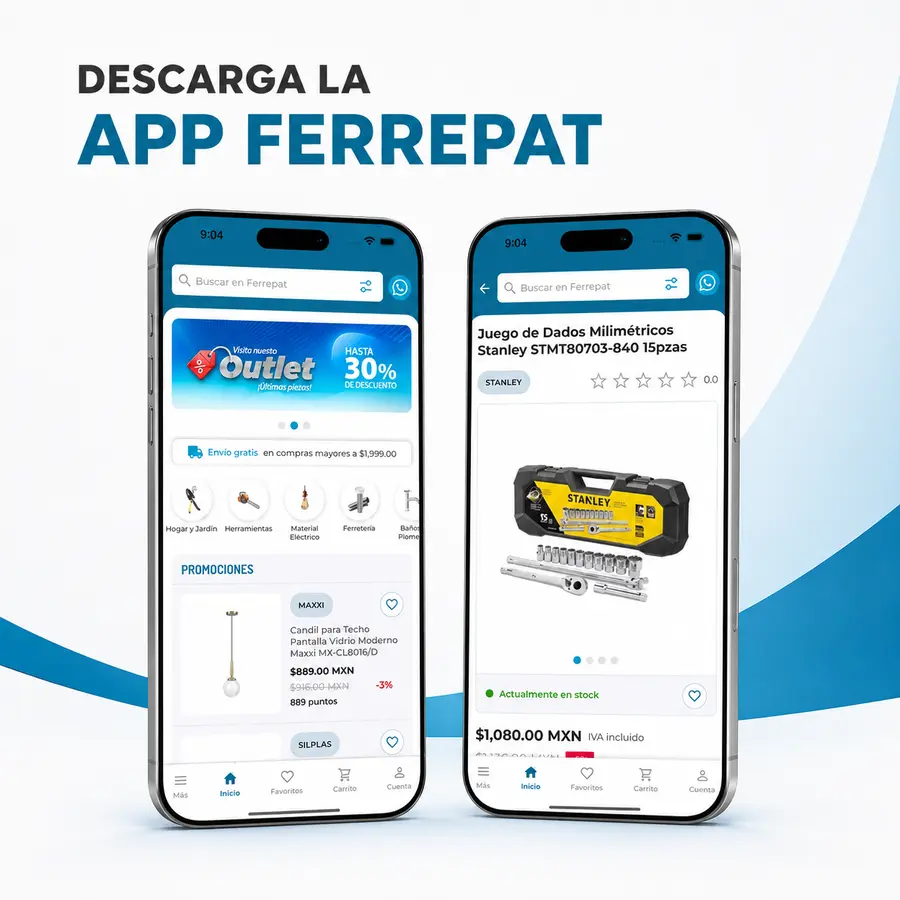 Dos pantallas de la App Ferrepat disponibles para descargar